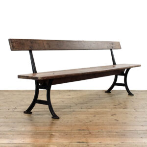 M-5916 Antique Pine Railway Bench Penderyn Antiques (1)
