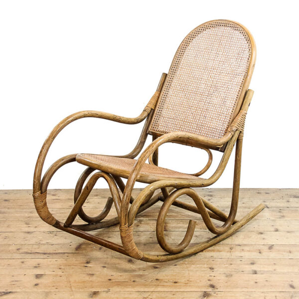 M-5927 Vintage Bamboo and Cane Rocking Chair Penderyn Antiques (1)