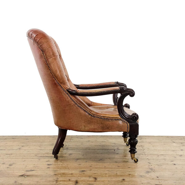 M-5948 Antique 19th Century Irish Leather Armchair Penderyn Antiques (3)