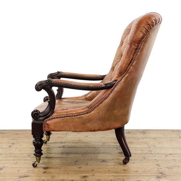 M-5948 Antique 19th Century Irish Leather Armchair Penderyn Antiques (5)