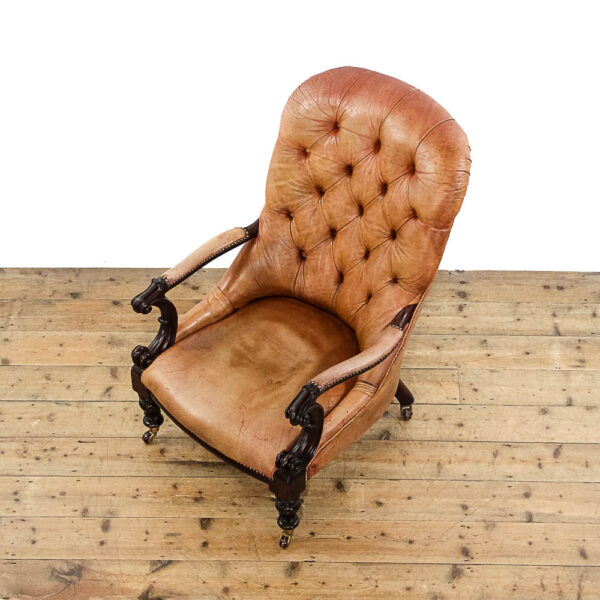 M-5948 Antique 19th Century Irish Leather Armchair Penderyn Antiques (6)