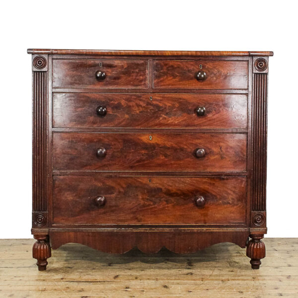 M-5940 Antique Georgian Mahogany Chest of Drawers Penderyn Antiques (1)