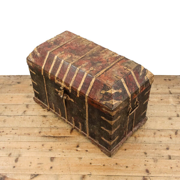 M-5955 Antique 19th century Iron Bound Trunk penderyn antiques (6)