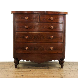M-5976 Antique Mahogany Bow Front Chest of Drawers Penderyn Antiques (2)
