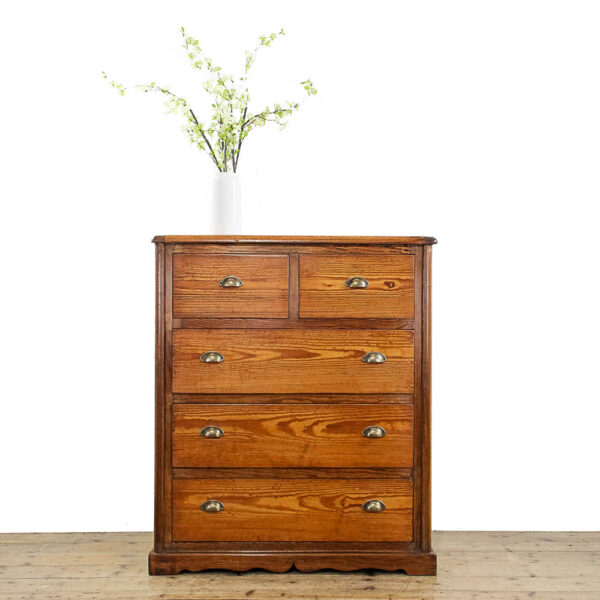 M-5978 Rustic Slimline Pine Chest of Drawers penderyn antiques (1)