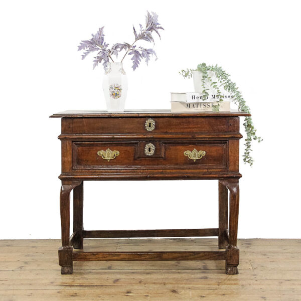 M-5981 Antique Early 18th Century Oak Side Table penderyn antiques (3)