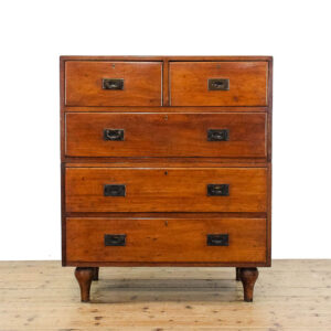 M-5989 Antique 19th Century Mahogany Campaign Chest of Drawers Penderyn Antiques (1)