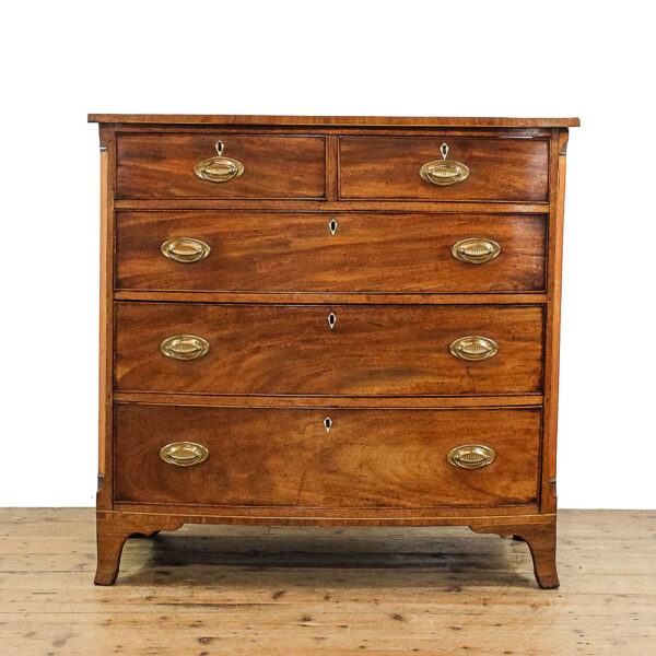 M-5994 Antique 19th Century Mahogany Bow Front Chest of Drawers penderyn antiques 2
