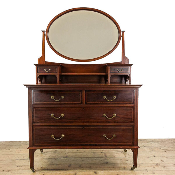 M-6035 Antique Edwardian Mahogany Dressing Table penderyn antiques (1)
