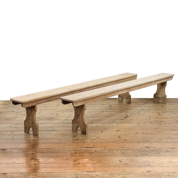 M-6042 Pair of Long Pine School Benches penderyn antiques (2)