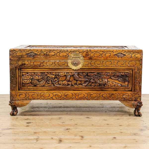 M-6072 Antique 20th Century Camphor Wood Chest penderyn antiques (2)