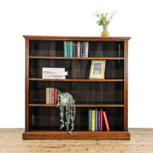 M-6082 Antique Late Victorian Walnut Open Bookcase penderyn antiques (1)