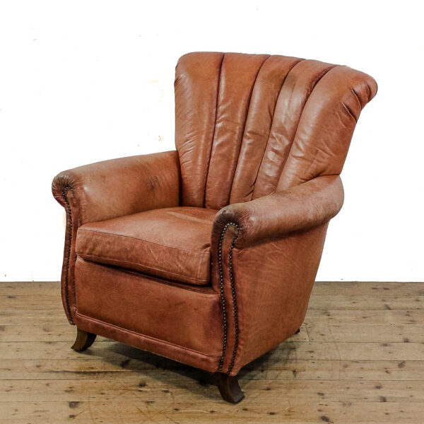 M-6084 Vintage Art Deco Style Leather Armchair penderyn antiques (1)