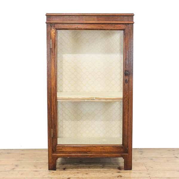 M-5893 Antique Oak Glass Cabinet penderyn antiques (1)