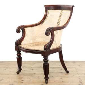 M-6055 Antique Mid 19th Century Bergere Library Chair penderyn antiques (1)