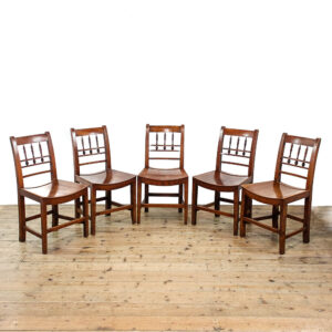 M-6092 Five Antique Regency Elm and Mahogany Chairs penderyn antiques (1)