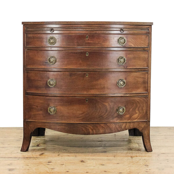 M-6093 Antique Mahogany Bow Front Chest of Drawers penderyn antiques (1)