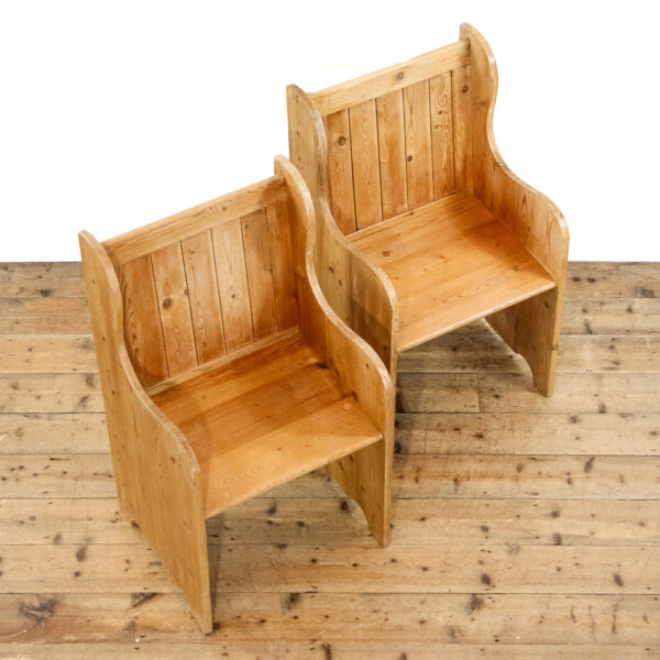 M-6106 Pair of Vintage Style Pews penderyn antiques (6)