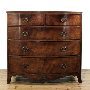 M-6099 Antique George III Mahogany Bow Front Chest of Drawers penderyn antiques 1