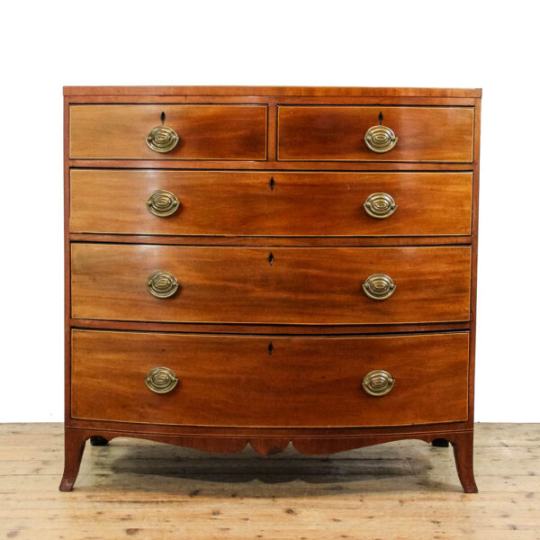 M-6116 Antique Early 19th Century Mahogany Bow Front Chest of Drawers penderyn antiques (1)