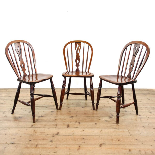 M-6136 Set of Three Antique Georgian Windsor Chairs penderyn antiques (1)