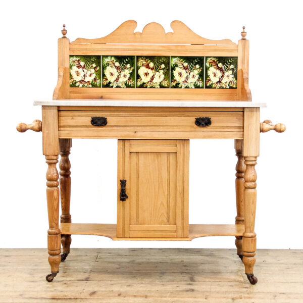 M-6191 Antique Pine washstand with Marble Top penderyn antiques (1)