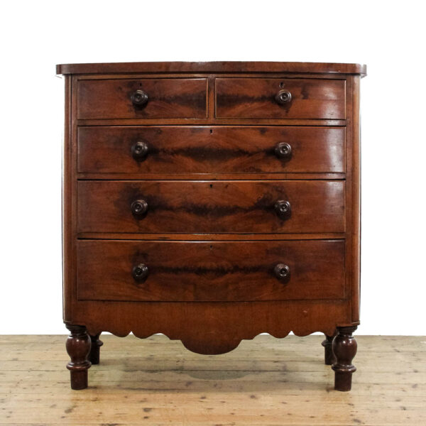 M-6196 Antique Bow Front Chest of Drawers penderyn antiques (1)