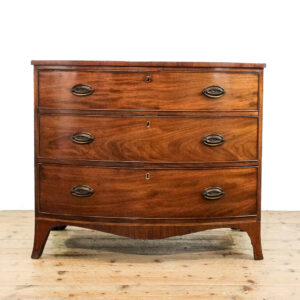 M-6132 Antique 19th Century Mahogany Bow Front Chest Drawers penderyn antiques (1)