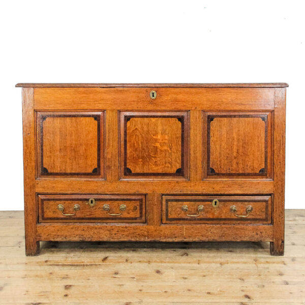 M-6119 Antique George III Oak and Mahogany Mule Chest penderyn antiques (1)