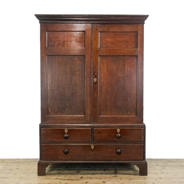 M-6171 Antique 18th Century Oak Linen Press penderyn antiques (1)
