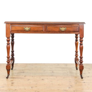 M-6201 Antique Edwardian Mahogany Leather Top Writing Desk penderyn antiques (1)