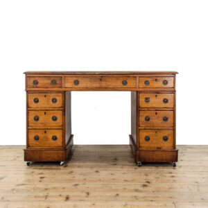 M-6242 Antique Victorian Oak Pedestal Desk penderyn antiques (1)