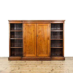 M-6262 Antique Late Victorian Mahogany Breakfront Bookcase penderyn antiques (1)