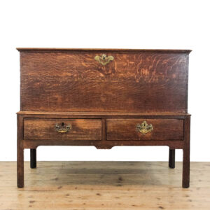 M-6267 Antique 19th Century Oak Chest on Stand penderyn antiques (1)