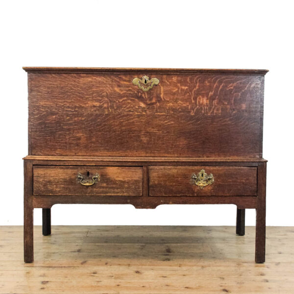 M-6267 Antique 19th Century Oak Chest on Stand penderyn antiques (1)