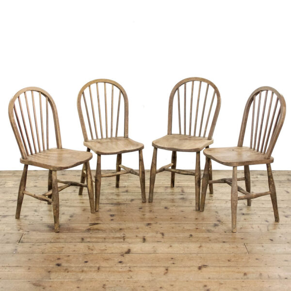 M-6277 Set of Four Antique Pine Kitchen Chairs penderyn antiques (1)