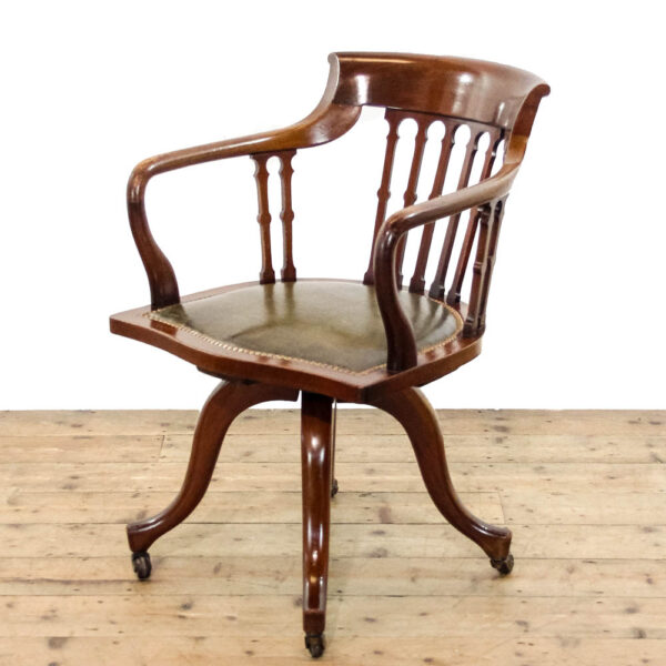 M-6294 Antique Edwardian Walnut Elbow Office Chair penderyn antiques (1)