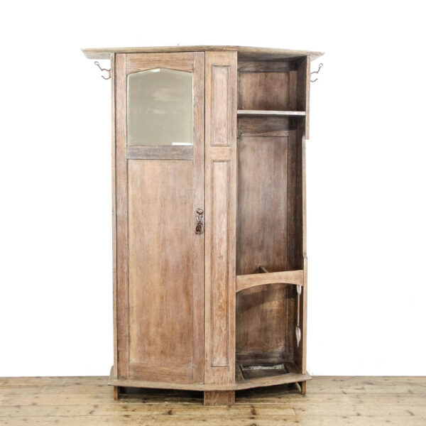 M-6295 Antique Arts & Crafts Oak Hall Cupboard penderyn antiques (1)