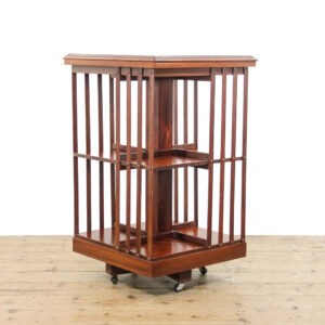 M-6296 Late 20th Century Mahogany Revolving Bookcase penderyn antiques (1)