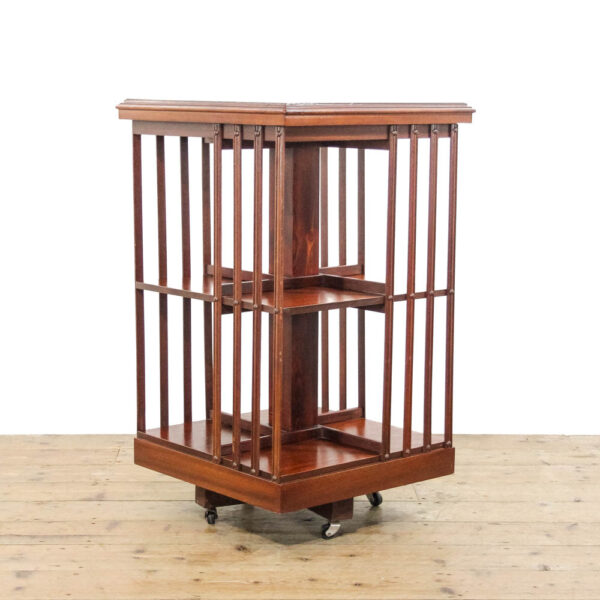 M-6296 Late 20th Century Mahogany Revolving Bookcase penderyn antiques (1)