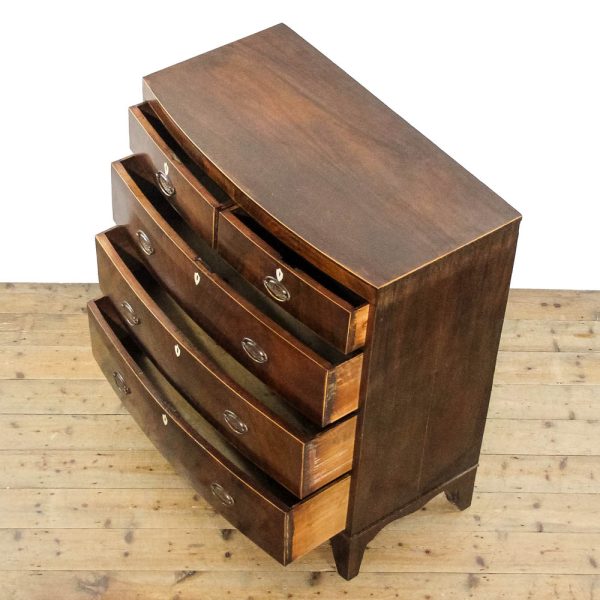 M-6326 Antique Regency Mahogany Bow Front Chest of Drawers penderyn antiques 7