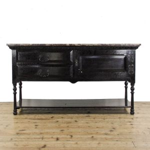 Antique Early 20th Century Ebonised Marble Top Washstand