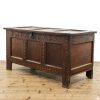 M-6308 Antique Carved and Inlaid Oak Coffer pedneryn antiques (1)