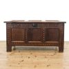 M-6308 Antique Carved and Inlaid Oak Coffer pedneryn antiques (2)