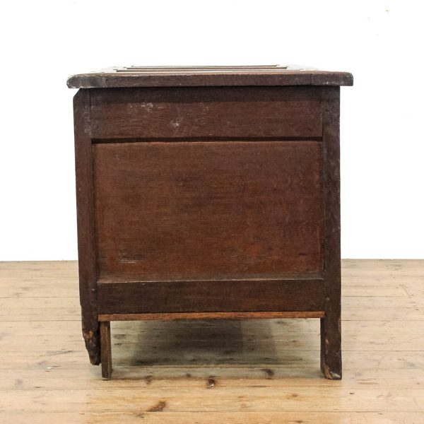 M-6308 Antique Carved and Inlaid Oak Coffer pedneryn antiques (3)