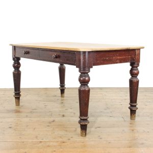M-6321 Antique Victorian Pine Farmhouse Kitchen Table penderyn antiques (1)
