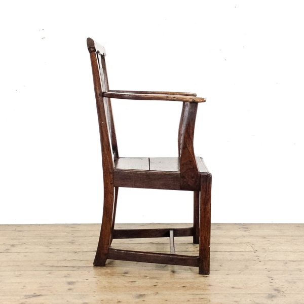 M-6327 Antique Georgian Elm Elbow Chair pedneryn antiques (2)