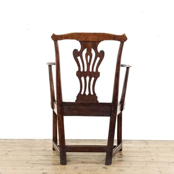 M-6327 Antique Georgian Elm Elbow Chair pedneryn antiques (3)