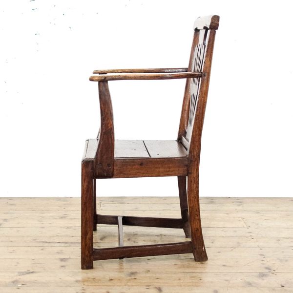 M-6327 Antique Georgian Elm Elbow Chair pedneryn antiques (4)