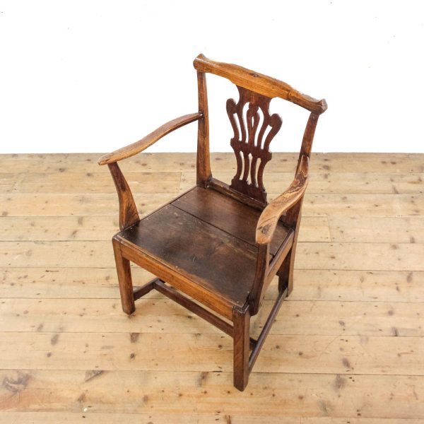 M-6327 Antique Georgian Elm Elbow Chair pedneryn antiques (5)